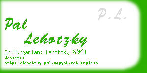 pal lehotzky business card